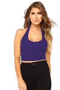 THE BLAZZE 1294 Women's Crop Top (Large, Royal Blue)-thumb2