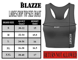 THE BLAZZE 1004 Women's Basic Round Neck Sleeveless Crop Top for Women(L,Combo_01)-thumb4