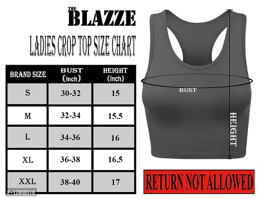 THE BLAZZE 1004 Women's Basic Round Neck Sleeveless Crop Top for Women(L,Combo_01)-thumb5