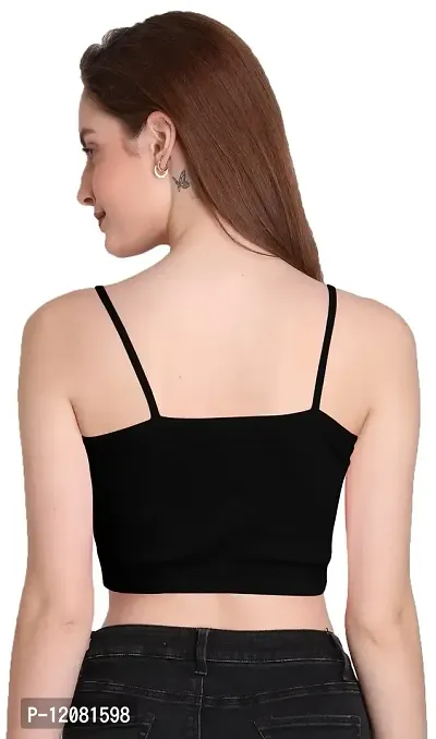 THE BLAZZE 1290 Women's Camisole Crop Top (XX-Large, Black)-thumb4