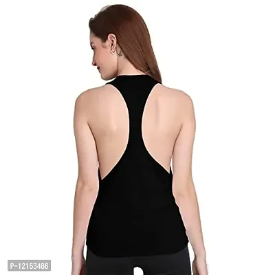 THE BLAZZE 1005 Women's Cotton Racerback Tank Top (Large(34?-36""), Black)-thumb4