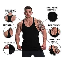 THE BLAZZE 0051 Men's Tank Top Muscle Gym Bodybuilding Vest Fitness Workout Train Stringers (Medium, Maroon)-thumb2