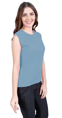 THE BLAZZE 1350 Women's Sleeveless Top Regular Round Neck T-Shirt for Women(2XL,Combo_07)-thumb2