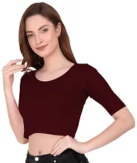 THE BLAZZE 1055 Crop Tops for Women (Small, Maroon)-thumb3