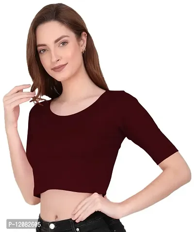 THE BLAZZE 1055 Crop Tops for Women (Small, Maroon)-thumb4