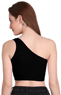 THE BLAZZE Women's Sleeveless Crop Tops Sexy Strappy Tees (XL, Black)-thumb2