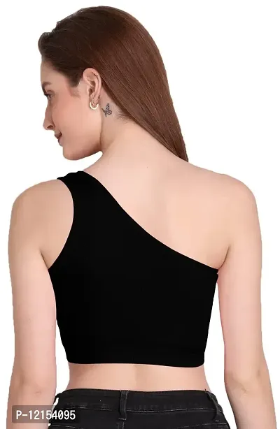 THE BLAZZE Women's Sleeveless Crop Tops Sexy Strappy Tees (XL, Black)-thumb3