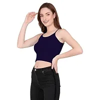 THE BLAZZE 1002 Women's Sleeveless Crop Tops Sexy Strappy Tees (XX-Large(38?-40""), S - Navy)-thumb4