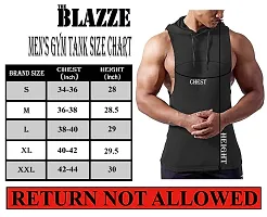 THE BLAZZE 0054 Men's Hooded Tank Tops Muscle Gym Bodybuilding Vest Fitness Workout Train Stringers-thumb4