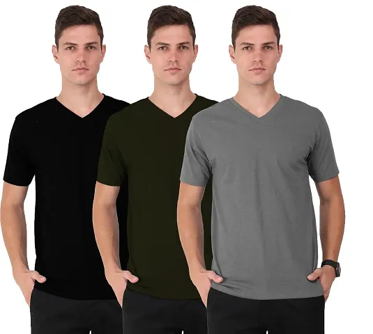 Classic Solid Tshirt for Men, Pack of 3