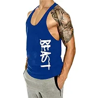 THE BLAZZE Men's Bodybuilding Gym Solid Color Tank Top Stringers-thumb1