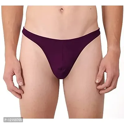 THE BLAZZE Men's Spandex Thongs (Pack of 1) (0010_1_P1_Color_05_Wine_L)-thumb0
