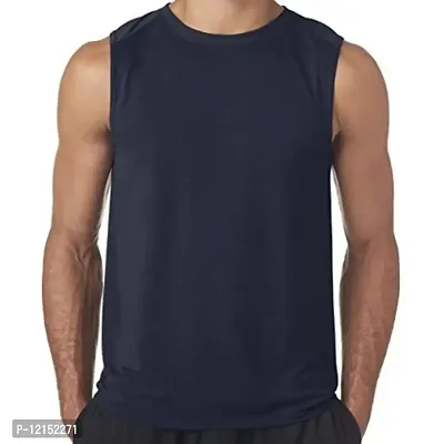 THE BLAZZE Mens Moisture Wicking Muscle Tank Top Shirt (X-Large, Navy)-thumb0