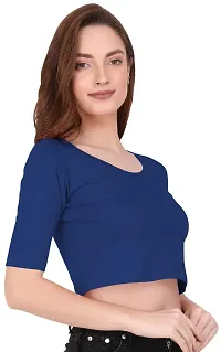 THE BLAZZE 1055 Women's Full Sleeve Crop Tops Sexy Strappy Tees (Medium, Royal Blue)-thumb4