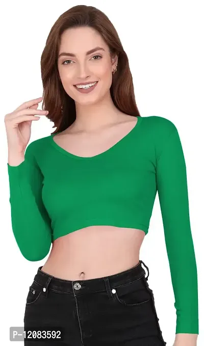 THE BLAZZE 1109 Women's V Neck Crop Top