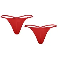 THE BLAZZE 1014 Women's Thong Low Rise Sexy Solid G-String Thong Bikini T-String Sexy Lingerie Panties Briefs (Pack of 2) (XL,Color_03)-thumb1