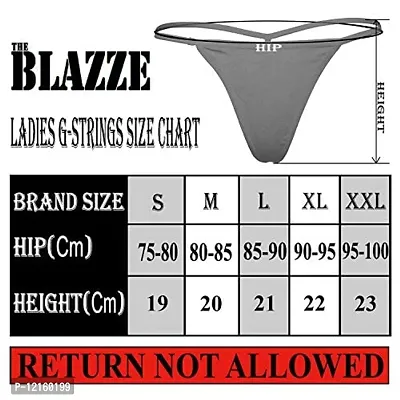 THE BLAZZE 1014 Women's Thong Low Rise Sexy Solid G-String Thong Bikini T-String Sexy Lingerie Panties Briefs (Pack of 2) (M,Color_02)-thumb4