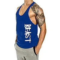 THE BLAZZE Men's Bodybuilding Gym Solid Color Tank Top Stringers (S, Royal Blue)-thumb1