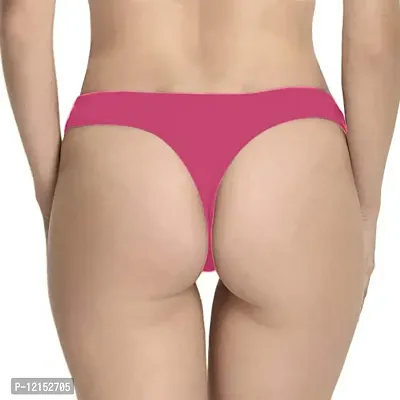 THE BLAZZE Women's Thong Low Rise Sexy Solid G-String Thong Bikini T-String Sexy Lingerie Panties Briefs (Small(32""/80cm - Chest), Pink)-thumb2