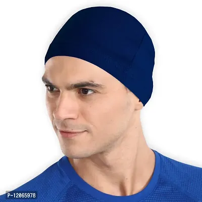 THE BLAZZE Skull Cap/Helmet Cap/Running Beanie - Ultimate Thermal Retention  Performance Moisture Wicking. Fits Under Helmets-Navy (1, Army Green+Royal Blue)-thumb5