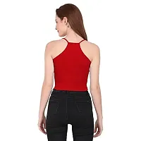 THE BLAZZE 1002 Women's Sleeveless Crop Tops Sexy Strappy Tees (Small(30-32), E - Red)-thumb2