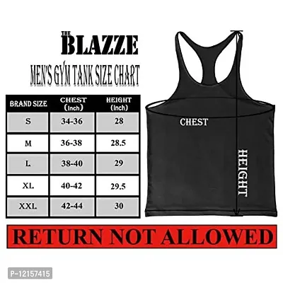 THE BLAZZE 0051 Men's Tank Top Muscle Gym Bodybuilding Vest Fitness Workout Train Stringers (X-Large, Royal Blue)-thumb4