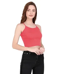 THE BLAZZE 1002 Women's Summer Basic Sexy Strappy Sleeveless Racerback Camisole Crop Top (Large(34?-36""), R - Dark Rose)-thumb2