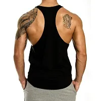 THE BLAZZE 0001 Men's Bodybuilding Gym Solid Color Tank Top Stringers (Large(38?-40""), A - Black)-thumb1