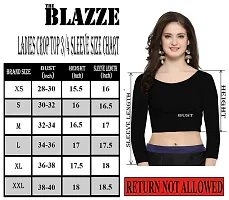 THE BLAZZE 1304 Sexy Women's Cotton Scoop Neck Full Sleeve Tank Crop Tops Bustier Bra Vest Crop Top Bralette Readymade Saree Blouse for Women's (X-Large, Light Pink)-thumb4