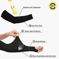 THE BLAZZE 2014 UV Protection Cooling Thumb Hole Arm Sleeves for Men Sun Protection Sleeves (L, Black)-thumb1