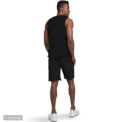 THE BLAZZE 0006 Men's Sleeveless T-Shirt Gym Tank Gym Tank Stringer Tank Tops Gym Vest Muscle Tee Gym Vest Vests Men Vest for Men T-Shirt for Men's (Small(34-36), Black)-thumb2