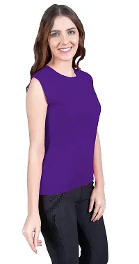 THE BLAZZE 1350 Women's Sleeveless Top Regular Round Neck T-Shirt for Women(XL,Combo_05)-thumb2