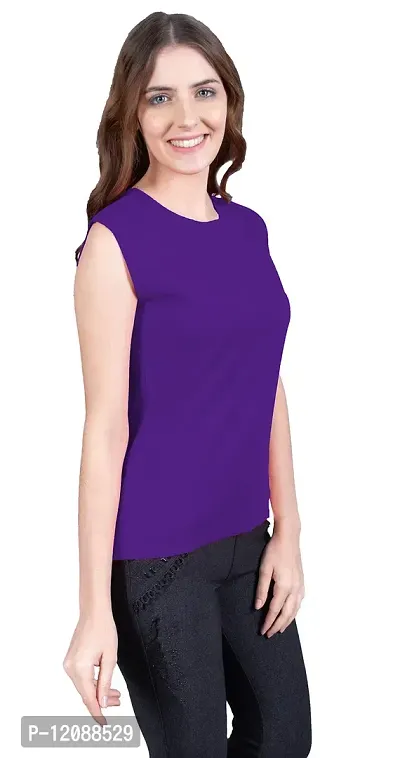 THE BLAZZE 1350 Women's Sleeveless Top Regular Round Neck T-Shirt for Women(XL,Combo_05)-thumb3