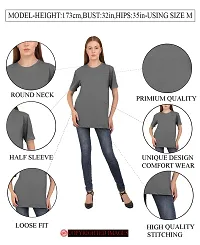 The BLAZZE 1582 Women's Oversize Casual Stylish Round Neck Cotton Half Sleeve Loose Realxed Fit Boyfriend Attractive Oversized T-Shirts for Women-thumb3