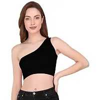 THE BLAZZE Women's Sleeveless Crop Tops Sexy Strappy Tees (XL, Black)-thumb4