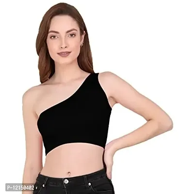 THE BLAZZE Women's Sleeveless Crop Tops Sexy Strappy Tees (XL, Black)-thumb5