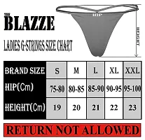 THE BLAZZE 1014 Women's Thong Low Rise Sexy Solid G-String Thong Bikini T-String Sexy Lingerie Panties Briefs (Pack of 2)-thumb3