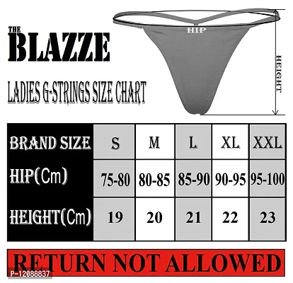 THE BLAZZE 1014 Women's Thong Low Rise Sexy Solid G-String Thong Bikini T-String Sexy Lingerie Panties Briefs (Pack of 2)-thumb4