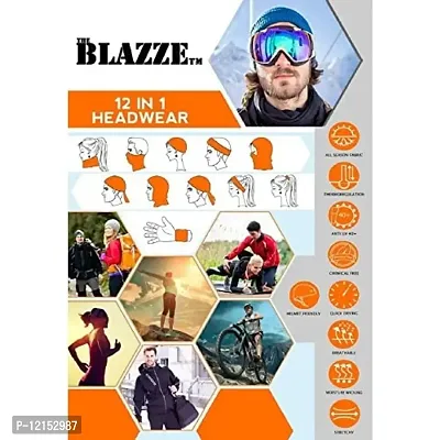 THE BLAZZE Outdoor Seamless Bandanas Tube,Womens and Mens Headband Headwear Headwrap (Navy)-thumb3