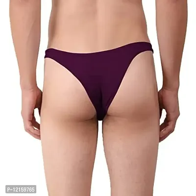 THE BLAZZE Men's Spandex Thongs (Pack of 1) (0010_1_P1_Color_05_Wine_L)-thumb2