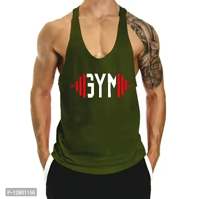 THE BLAZZE 0004 Men's Gym Tank Gym Tank Stringer Tank Tops for Men Gym Vest for Men Vests for Men Sleeveless T-Shirt Bodybuilding Gym Tank Tops for Men-thumb0