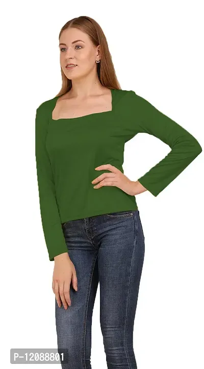 THE BLAZZE 1414 Women's Stylish Western Square Neck Full Sleeves Women's Top (M, Color_05)-thumb4