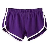 THE BLAZZE Women Sports Shorts Gym Workout Yoga Short Pack of 2 (L, Green+Purple)-thumb2