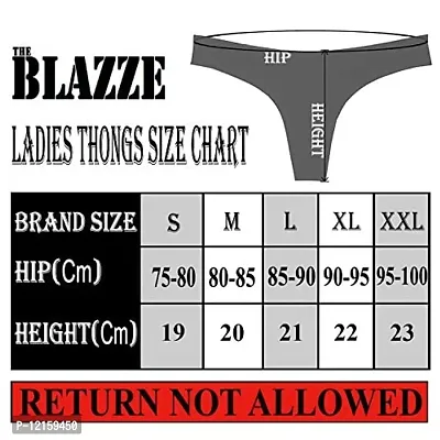 THE BLAZZE 1011 Women's Thong Low Rise Sexy Solid G-String Thong Bikini T-String Sexy Lingerie Panties Briefs(S,Combo_04)-thumb5