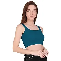 THE BLAZZE 1044 Women's Summer Basic Sexy Strappy Sleeveless Crop Top's (X-Large, Prussian Blue)-thumb3