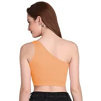 THE BLAZZE Womens Sleeveless Crop Tops Sexy Strappy Tees (X-Small, Orange)-thumb1