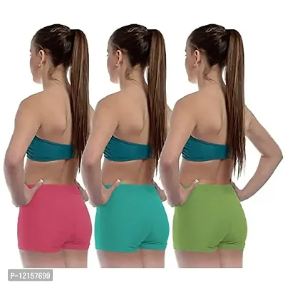 THE BLAZZE Women's Seamless Spandex Boyshort Underskirt Pant Short Leggings Pack of 4 (XL, Combo_1)-thumb2