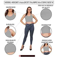 AD2CART A1592 Women's Casual Stretchy V Halter Neck Sleeveless Crop Tops for Women (XS, Color_01)-thumb4