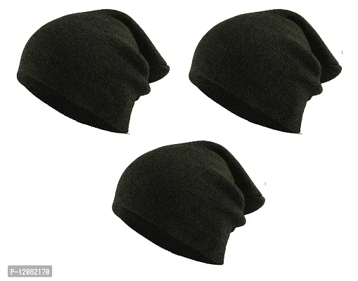 THE BLAZZE 2015 Unisex Winter Cap (Free Size, Dark Grey)-thumb0