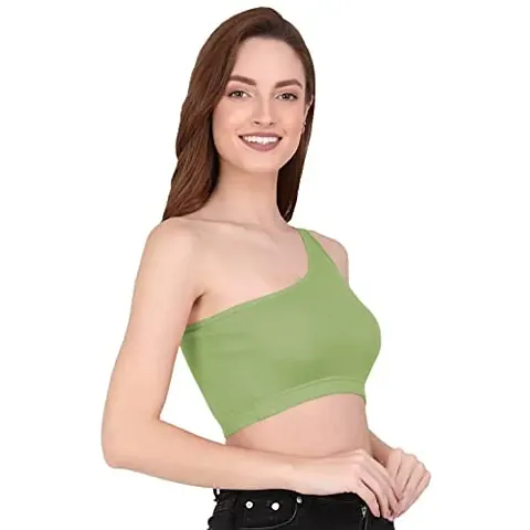 THE BLAZZE Women's Sleeveless Crop Tops Sexy Strappy Tees (XX-Large, Light Green)